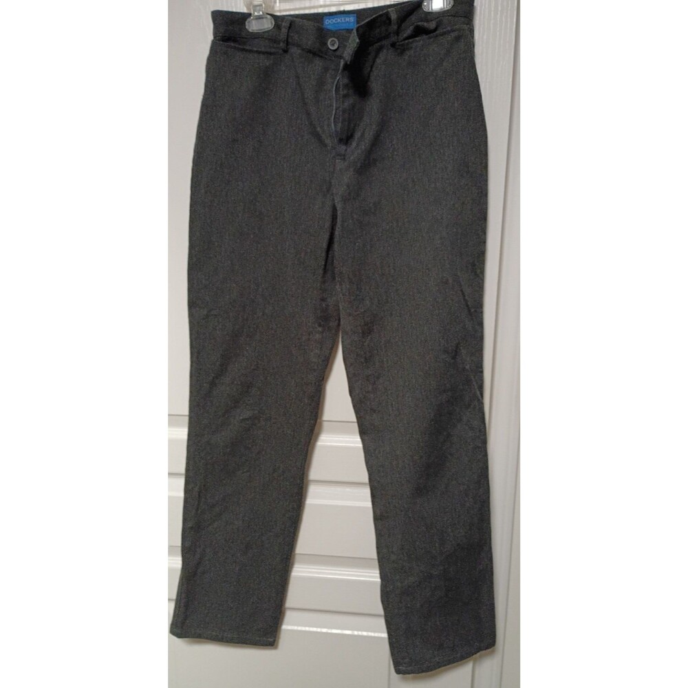 Dockers Women's Size 12 Medium Straight Leg Charcoal Gray Dress Pants Stretch
